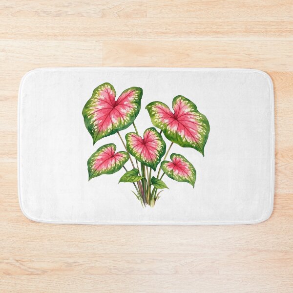 Item preview, Watercolor Pink Caladium Plant Leaves designed and sold by silviaol.