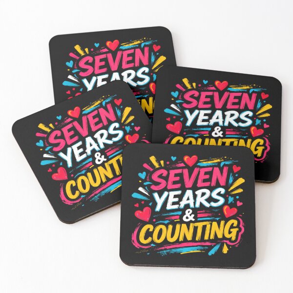 Item preview, Seven Years & Counting – Anniversary Milestone Love Design designed and sold by FreeFromDefault.