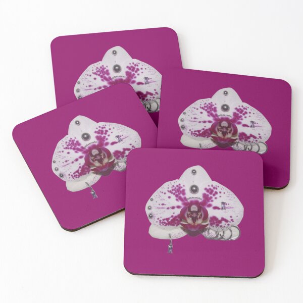 Item preview, Spotted White and Magenta Phalaenopsis Orchid with Metal Piercings designed and sold by destelloacido.
