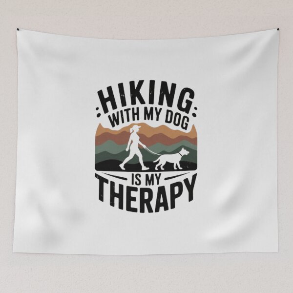 Item preview,  Hiking With My Dog Is My Therapy Vintage Outdoor Dog Mom Adventure T‑Shirt designed and sold by Youpiworld.