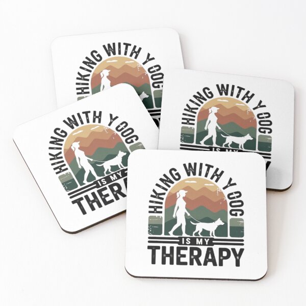 Item preview,  Hiking With My Dog Is My Therapy Vintage Outdoor Dog Mom Adventure T‑Shirt designed and sold by Youpiworld.