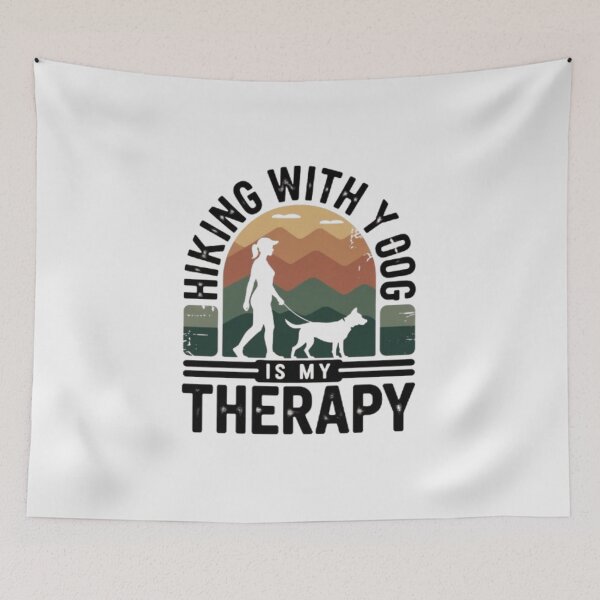 Item preview,  Hiking With My Dog Is My Therapy Vintage Outdoor Dog Mom Adventure T‑Shirt designed and sold by Youpiworld.