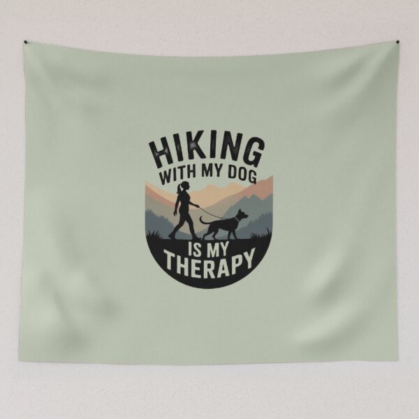 Item preview,  Hiking With My Dog Is My Therapy Vintage Outdoor Dog Mom Adventure T‑Shirt designed and sold by Youpiworld.