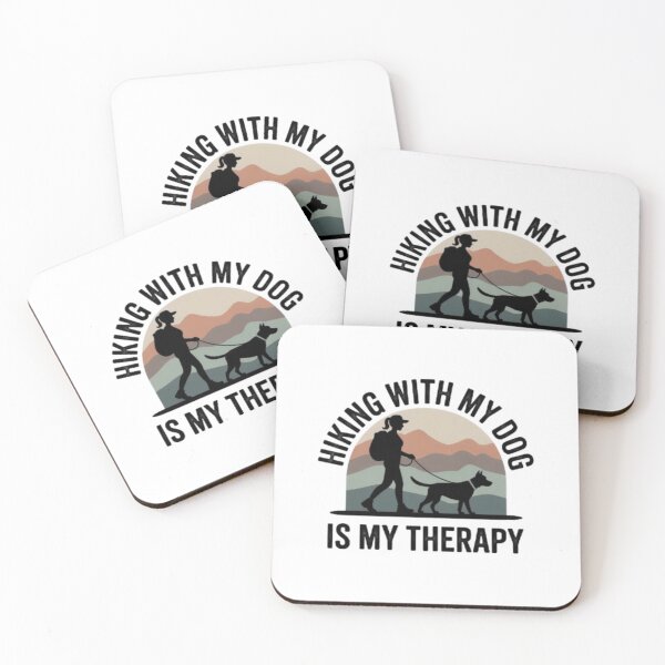 Item preview,  Hiking With My Dog Is My Therapy Vintage Outdoor Dog Mom Adventure T‑Shirt designed and sold by Youpiworld.