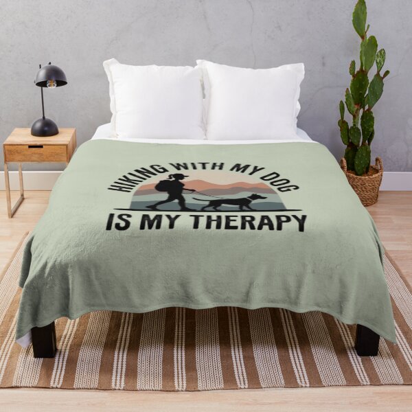 Item preview, Hiking With My Dog Is My Therapy Vintage Outdoor Dog Mom Adventure T‑Shirt designed and sold by Youpiworld.