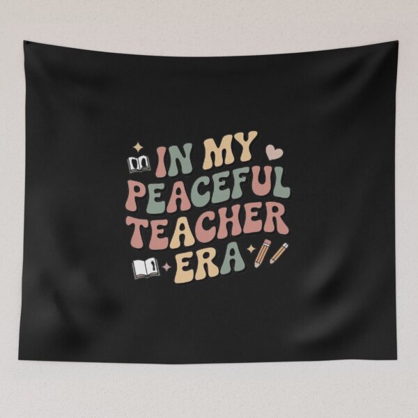 Item preview, In My Peaceful Teacher Era Retro Minimalist Pastel Aesthetic T‑Shirt designed and sold by Youpiworld.