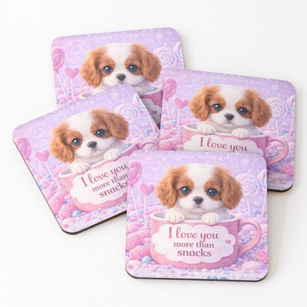 Item preview, Cavalier Spaniel Puppy Loves Snacks designed and sold by GivingJoy.