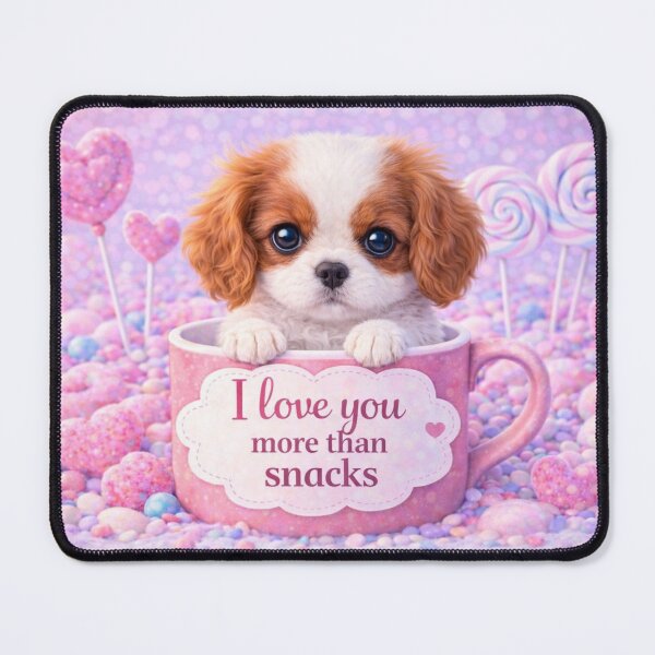 Item preview, Cavalier Spaniel Puppy Loves Snacks designed and sold by GivingJoy.