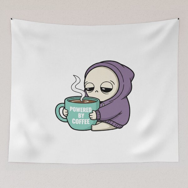 Item preview, Cute Alien Powered by Coffee Design designed and sold by NOVALOOMARCH.
