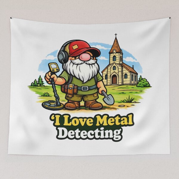 Item preview, Gnome Metal Detector Hobbyist – I Love Metal Detecting designed and sold by Moriarty's Digital Visions.