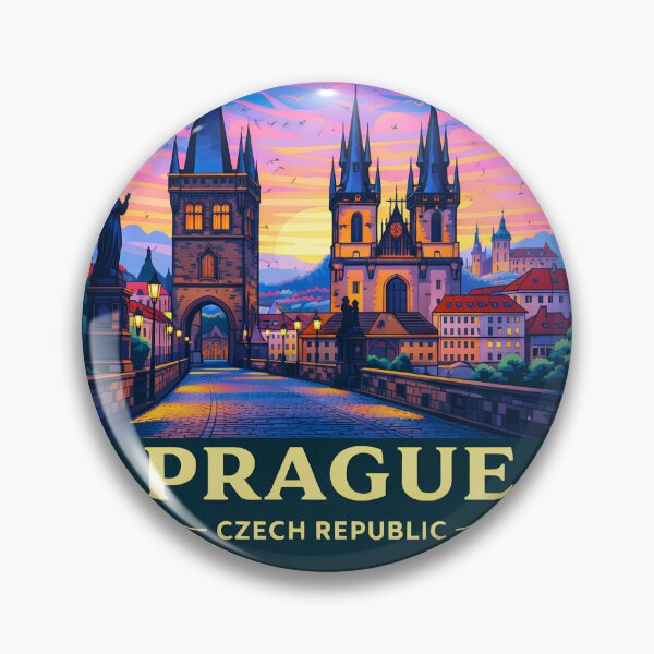 Item preview, Prague Czech Republic Retro Travel Emblem designed and sold by Timegraf.