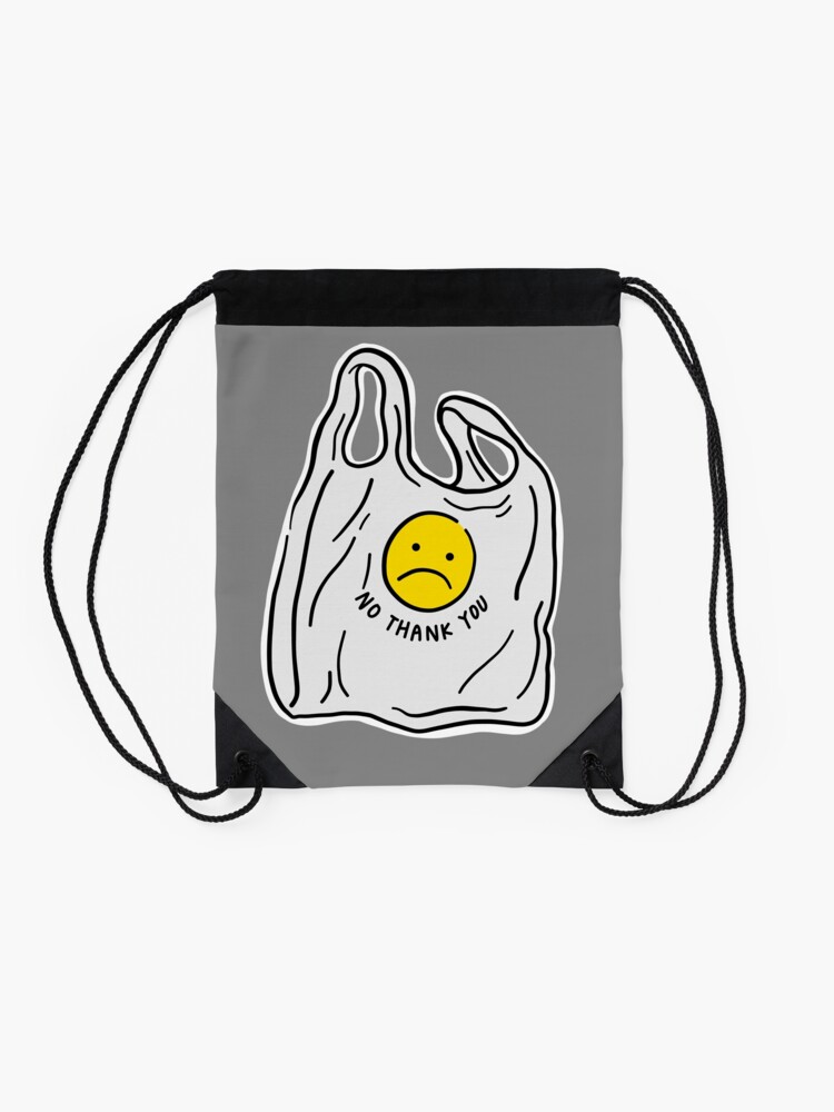 Alternate view of Say no to plastic bags Drawstring Bag