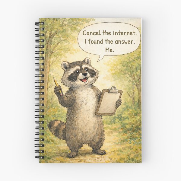 Item preview, Cancel the Internet Raccoon | Whimsical Delusional Animal Illustration designed and sold by FunscapeHQ.