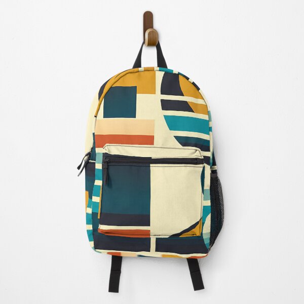 Item preview, Geometric Sunset Shapes in Retro Stripes designed and sold by InkSmithery.