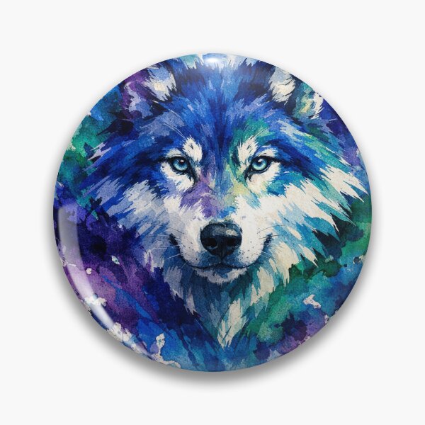 Item preview, Wolf Emerging from Blue Watercolor designed and sold by wavewolfpt.