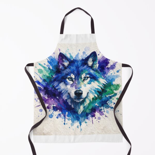 Item preview, Wolf Emerging from Blue Watercolor designed and sold by wavewolfpt.