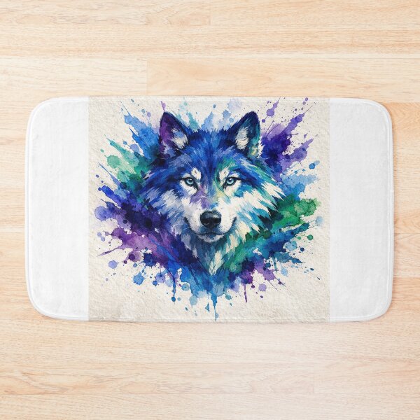 Item preview, Wolf Emerging from Blue Watercolor designed and sold by wavewolfpt.