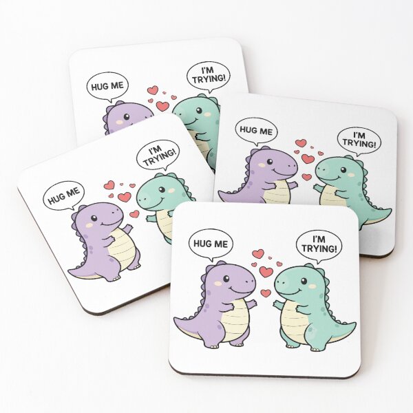 Item preview, Hug Me I'm Trying T-Rex Valentines Day Cute Kawaii Dinosaur designed and sold by Kestovi.