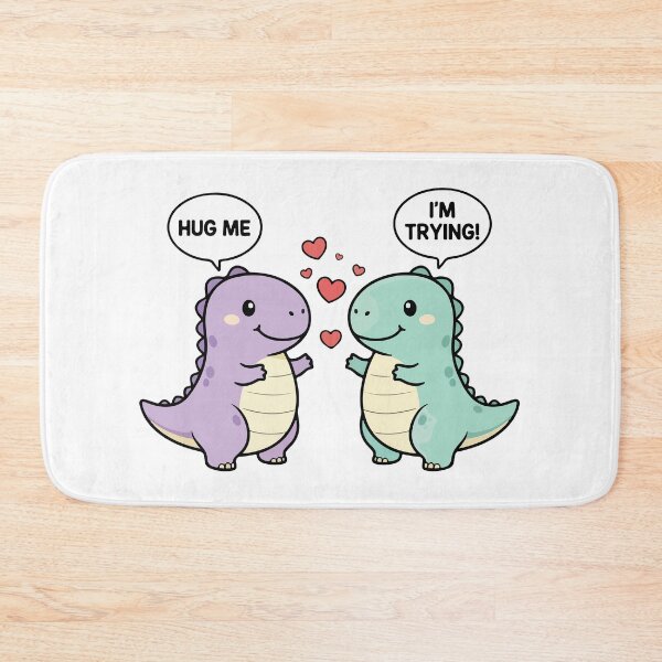 Item preview, Hug Me I'm Trying T-Rex Valentines Day Cute Kawaii Dinosaur designed and sold by Kestovi.