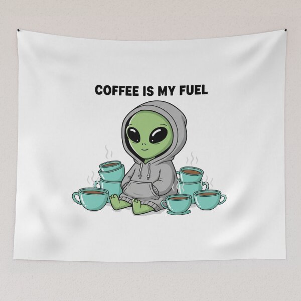 Item preview, Coffee Is My Fuel Cute Alien Design designed and sold by NOVALOOMARCH.