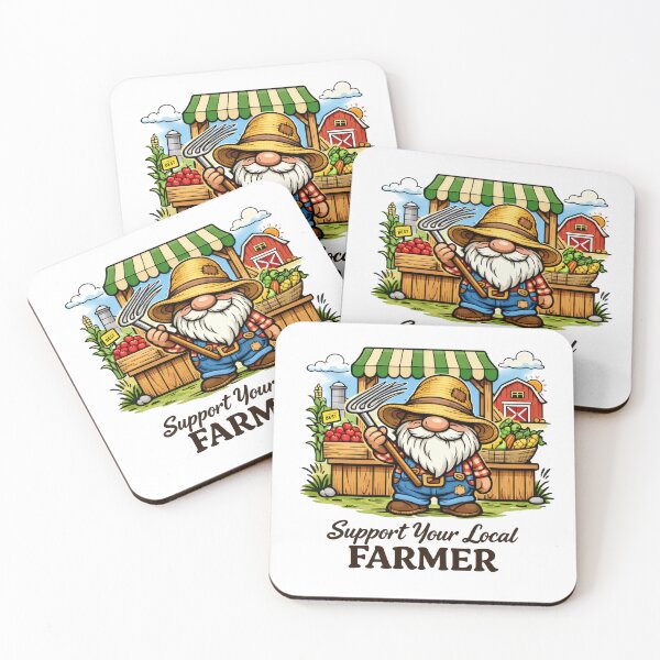 Item preview, Support Your Local Farmer Gnome – Cute Farming Illustration designed and sold by Moriarty's Digital Visions.