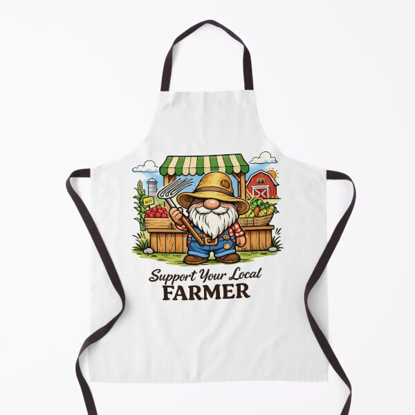 Item preview, Support Your Local Farmer Gnome – Cute Farming Illustration designed and sold by Moriarty's Digital Visions.