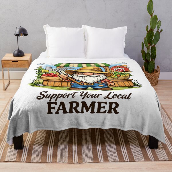 Item preview, Support Your Local Farmer Gnome – Cute Farming Illustration designed and sold by Moriarty's Digital Visions.