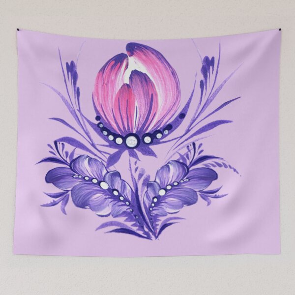 Item preview,  Pink-lilac flower, Ukraine art, Petrykivka style, author's drawing designed and sold by Sunflower-7.