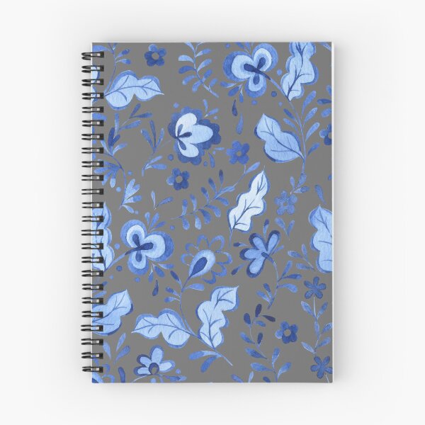 Item preview, Blue floral pattern, botanical style designed and sold by GCE .