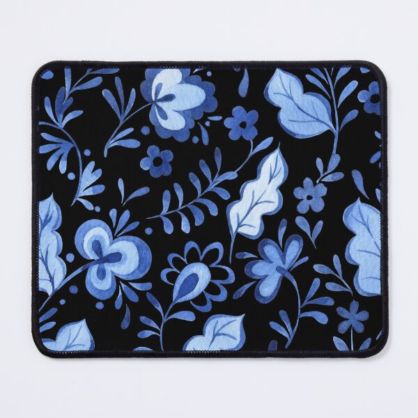 Item preview, Blue floral pattern, botanical style designed and sold by GCE .
