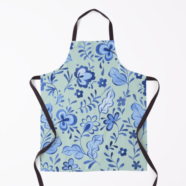 Item preview, Blue floral pattern, botanical style designed and sold by GCE .