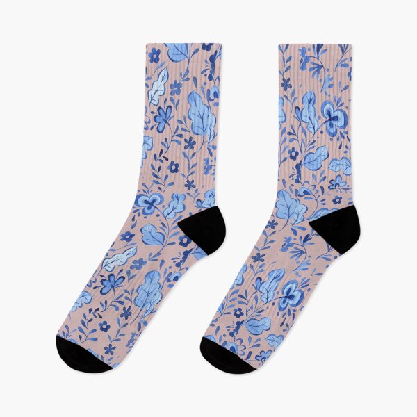 Item preview, Blue floral pattern, botanical style designed and sold by GCE .
