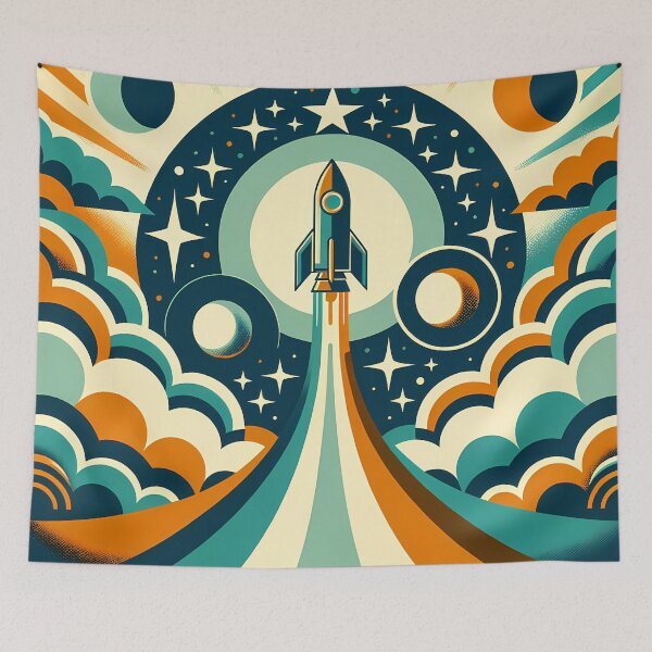 Item preview, Retro Rocket Launch Sticker Icon designed and sold by InkSmithery.