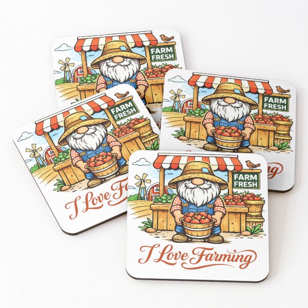 Item preview, Farmer Gnome with Apples – I Love Farming Cute Farm Stand Art designed and sold by Moriarty's Digital Visions.