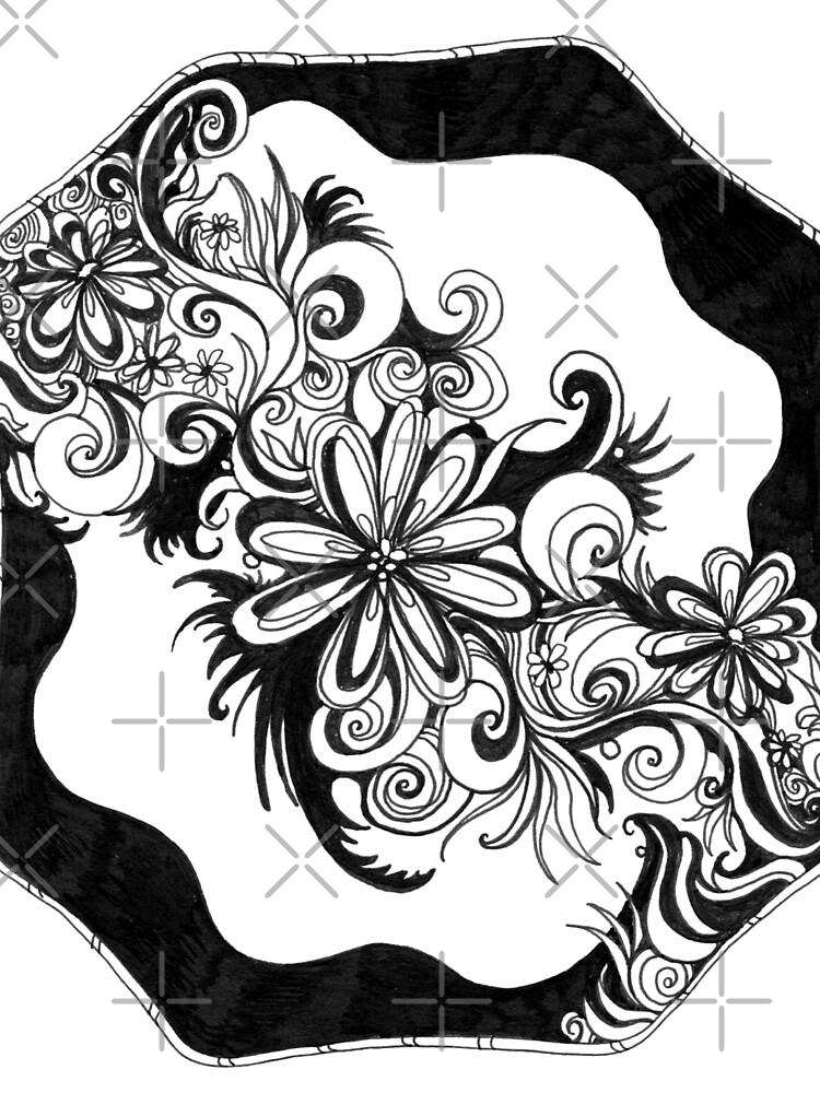 Thumbnail 3 of 3, Drawstring Bag, Garden Party, Ink Drawing designed and sold by Danielle Scott.