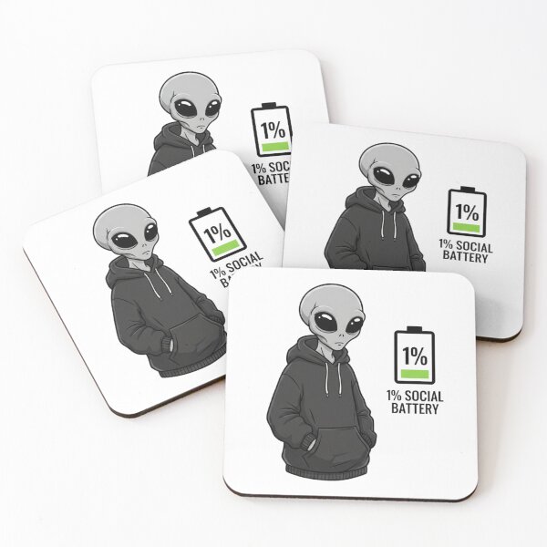 Item preview, Alien Introvert Social Battery 1% designed and sold by NOVALOOMARCH.