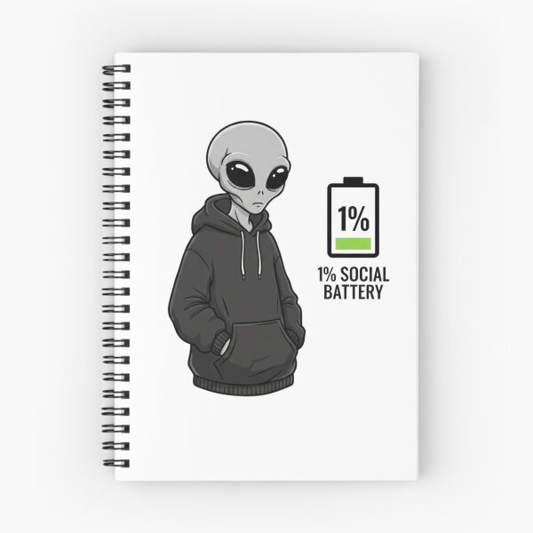 Item preview, Alien Introvert Social Battery 1% designed and sold by NOVALOOMARCH.