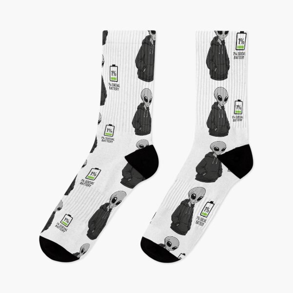 Item preview, Alien Introvert Social Battery 1% designed and sold by NOVALOOMARCH.