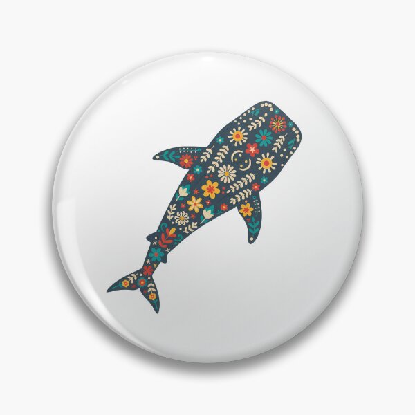 Item preview, Whale Shark in Scandinavian Folk Art Style – Hope for Wildlife by heidiannemorris © designed and sold by FOLK ART FUSION by heidiannemorris.