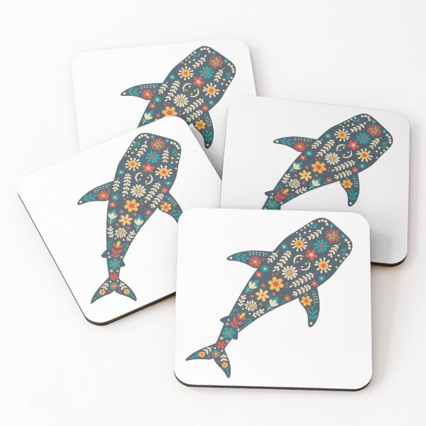 Item preview, Whale Shark in Scandinavian Folk Art Style – Hope for Wildlife by heidiannemorris © designed and sold by FOLK ART FUSION by heidiannemorris.
