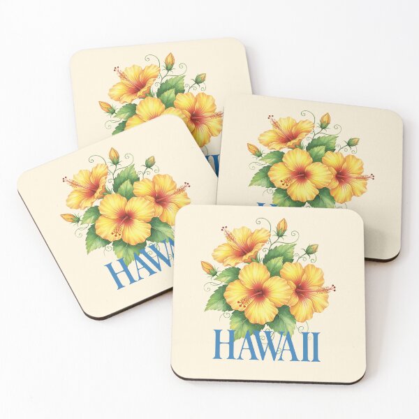 Item preview, Vintage Hawaiian Yellow Hibiscus Tropical Floral Art designed and sold by LinaValearte.