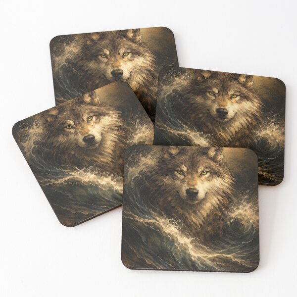 Item preview, Wolf and Waves in Old Master Style designed and sold by wavewolfpt.