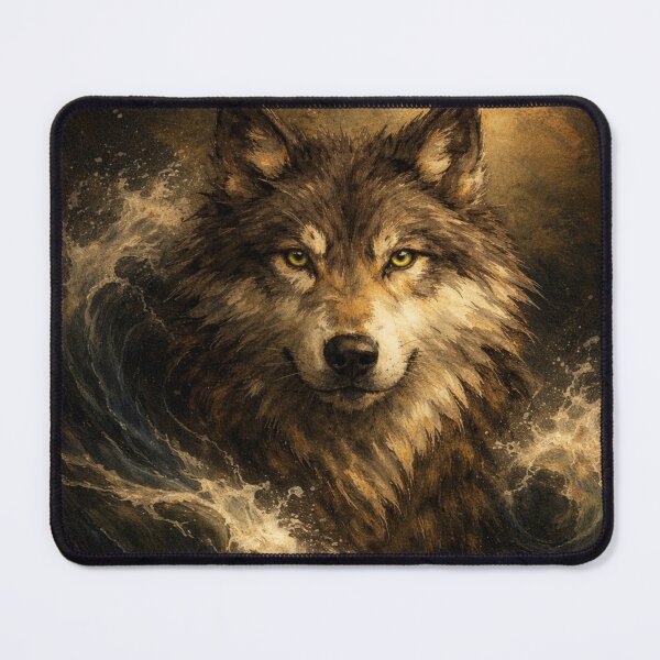 Item preview, Wolf and Waves in Old Master Style designed and sold by wavewolfpt.