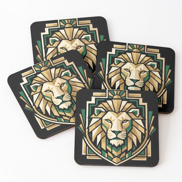 Item preview, Modern Heraldry Lion Crest – Geometric Art Deco Animal Emblem designed and sold by SavinMercantile.