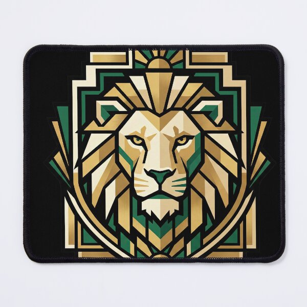 Item preview, Modern Heraldry Lion Crest – Geometric Art Deco Animal Emblem designed and sold by SavinMercantile.