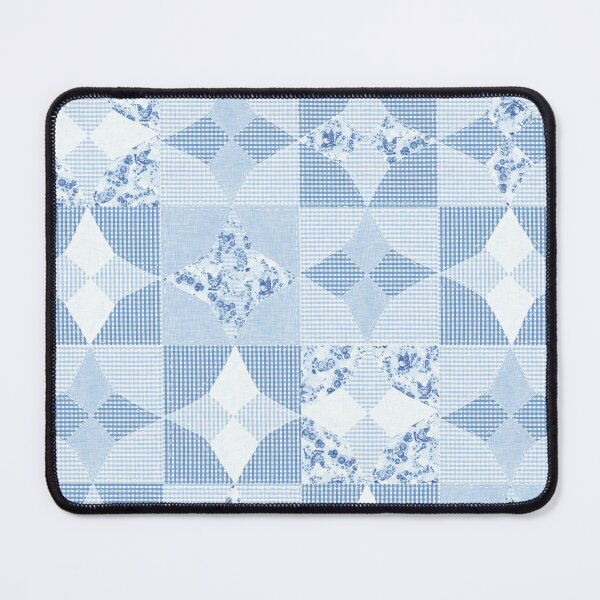 Item preview, Retro Country Chicken Feed Sack Cheater Quilt - Blue & White Gingham designed and sold by LoveAlways-AEP.