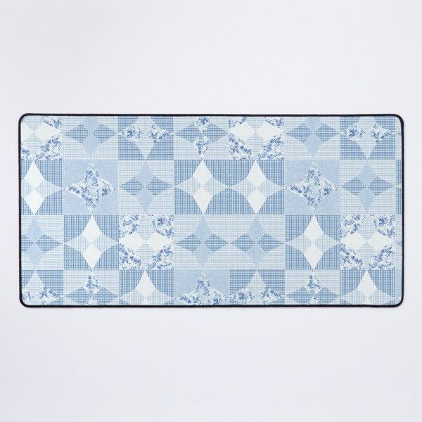 Item preview, Retro Country Chicken Feed Sack Cheater Quilt - Blue & White Gingham designed and sold by LoveAlways-AEP.