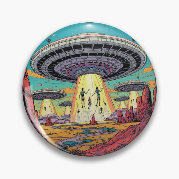 Item preview, Alien Invaders - Retro UFO Abduction Sci-Fi-Space Art designed and sold by Nature's Palette.