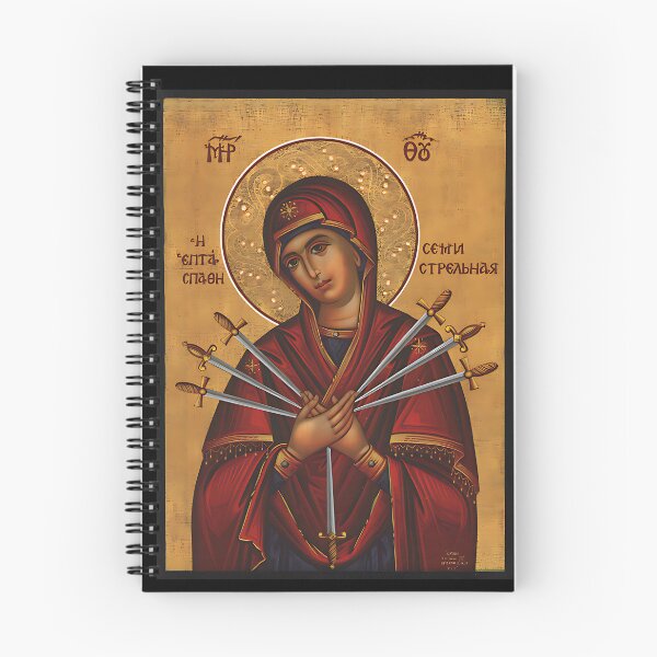 Item preview, Theotokos Virgin Mary of 7 Seven Swords - Greek Orthodox Icon designed and sold by zptees.