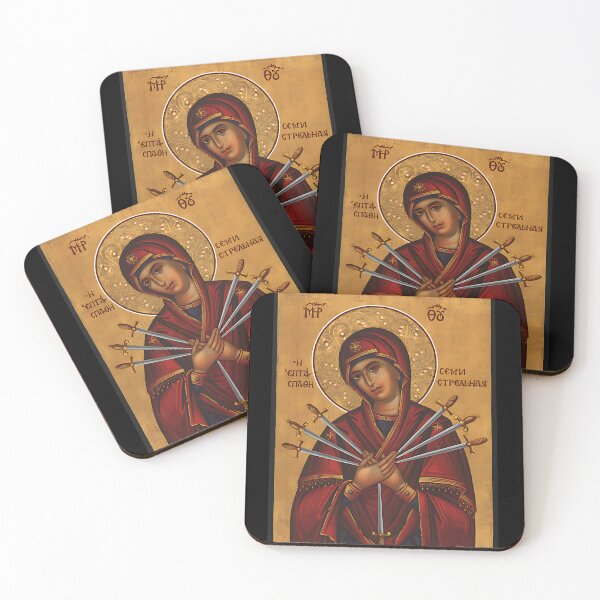 Item preview, Theotokos Virgin Mary of 7 Seven Swords - Greek Orthodox Icon designed and sold by zptees.